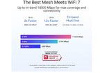 WiFi BT10 Tri - band WiFi 7 Mesh, 18 Gbps, 8400 sq.ft (3pk), Dual 10G Ports, Security and Parental Controls, Smart Home Master SSIDs, 4G & 5G Mobile Tethering - WiFi 7 Mesh System - British D'sire