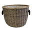 Willow Log Basket with Hessian Liner and Rope Handles TD48cm H36cm - Home Decor - British D'sire