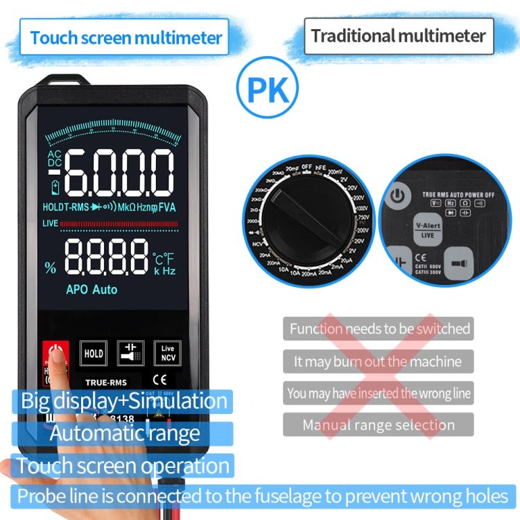 WinAPEX Smart Touch Screen Digital Multimeter, Model:8138 - British D'sire