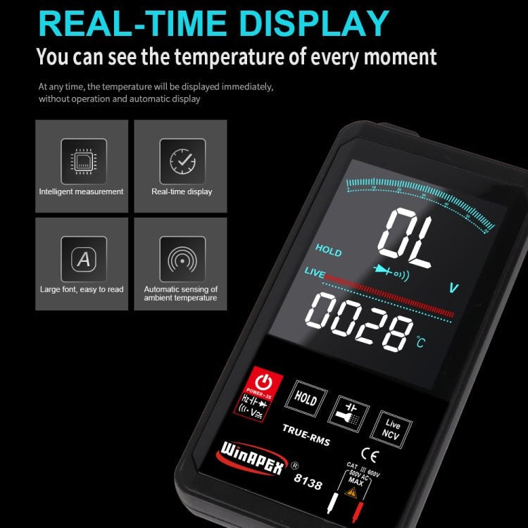 WinAPEX Smart Touch Screen Digital Multimeter, Model:8138 - British D'sire