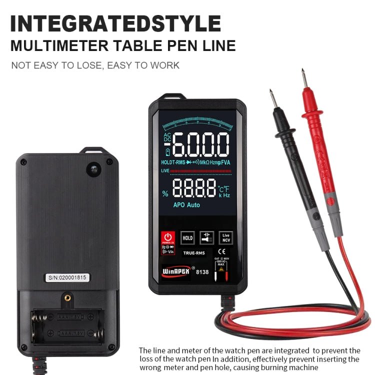 WinAPEX Smart Touch Screen Digital Multimeter, Model:8138 - British D'sire