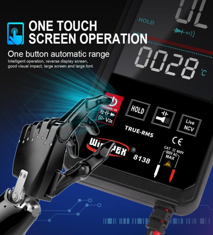 WinAPEX Smart Touch Screen Digital Multimeter, Model:8138 - British D'sire