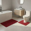 2 Piece Box Design Bath Mat Set Soft Absorbent Non-Slip Bathroom Mats - Wine