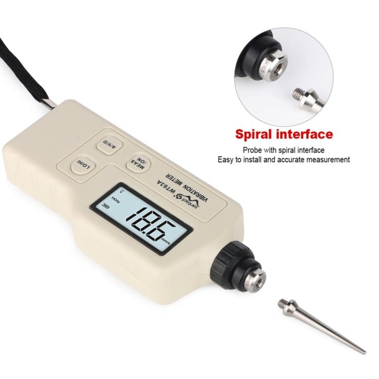 Wintact WT63A Vibration Meter Digital Tester Vibrometer Analyzer Acceleration Velocity(Black Red) - British D'sire