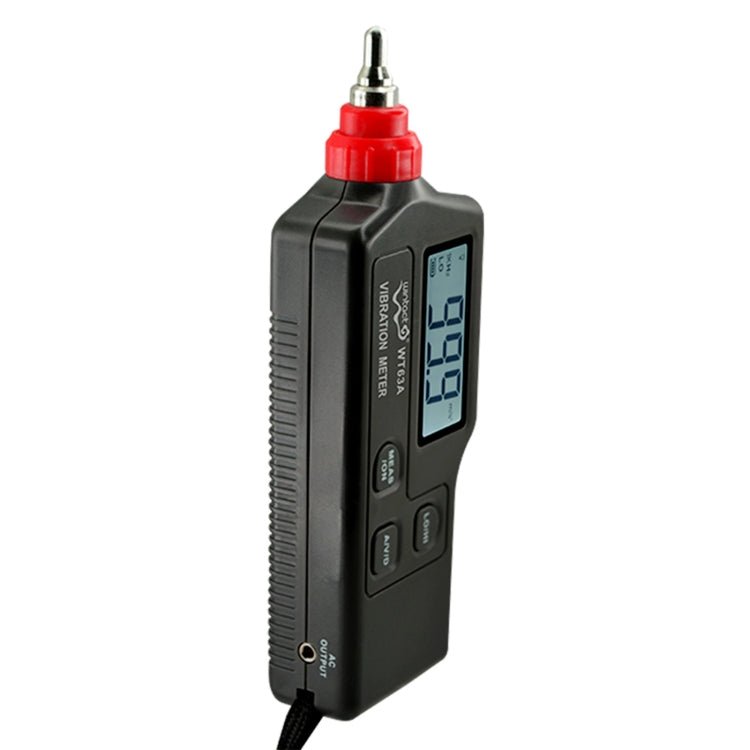 Wintact WT63A Vibration Meter Digital Tester Vibrometer Analyzer Acceleration Velocity(Black Red) - British D'sire