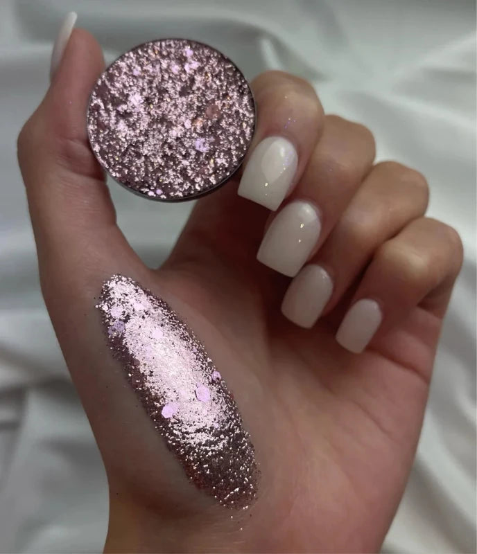 With Love Cosmetics Crushed Diamonds Pressed Glitter - Baby Pink - Body Glitter - British D'sire