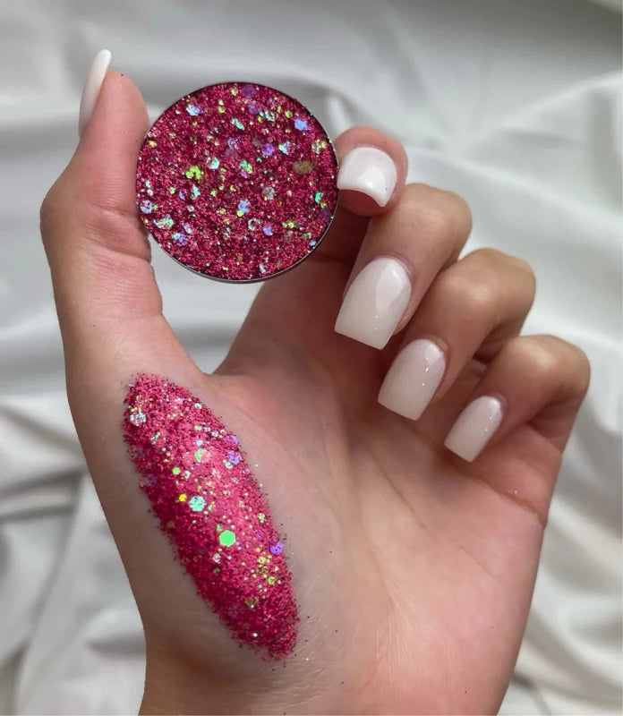 With Love Cosmetics Crushed Diamonds Pressed Glitter - Hot Pink - Body Glitter - British D'sire