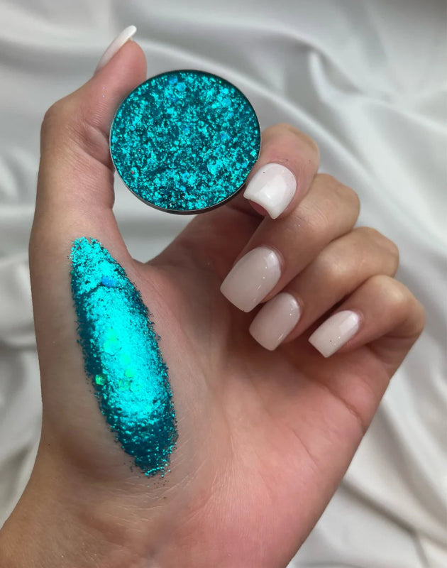 With Love Cosmetics Crushed Diamonds Pressed Glitter - Ocean Blue - Body Glitter - British D'sire