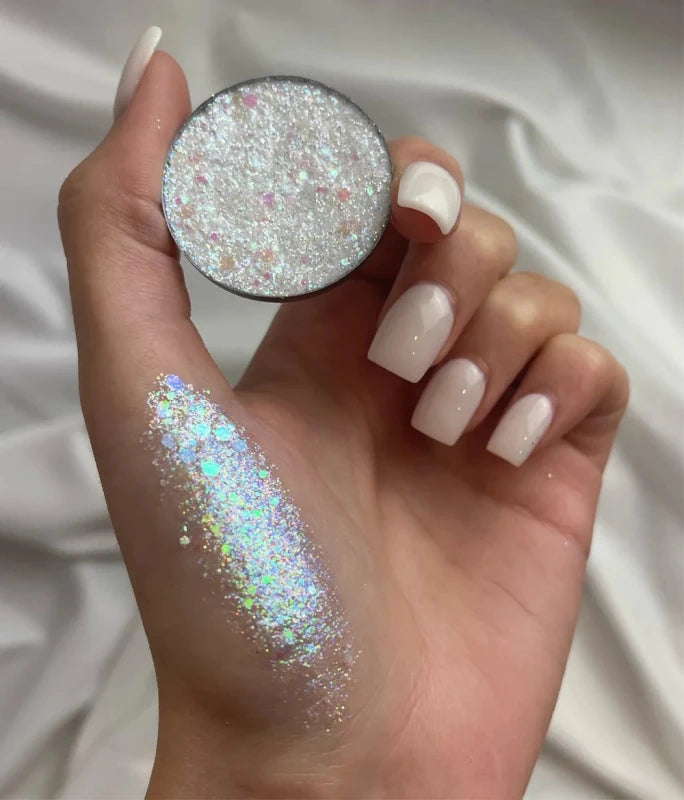 With Love Cosmetics Crushed Diamonds Pressed Glitter -White - Body Glitter - British D'sire