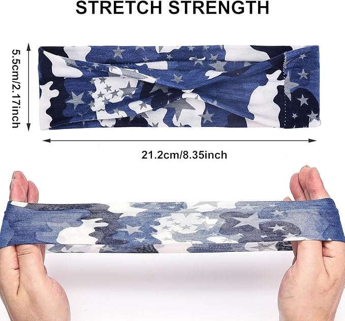 WLLHYF 4‑Pack Kids Camouflage Sports Headbands – Elastic Secondary image