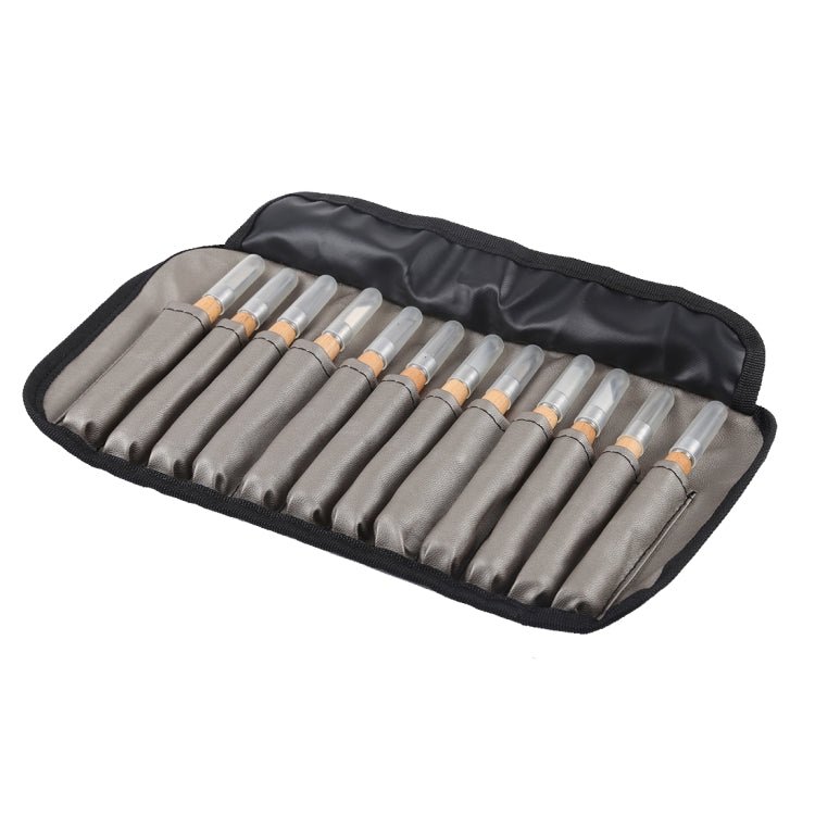 WLXY 12 PCS / Set Wood Carving Chisels Knife Basic Woodcut Working Handmade Rubber Stamps Hand Tools - British D'sire