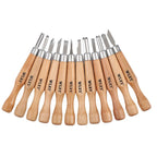 WLXY 12 PCS / Set Wood Carving Chisels Knife Basic Woodcut Working Handmade Rubber Stamps Hand Tools - British D'sire