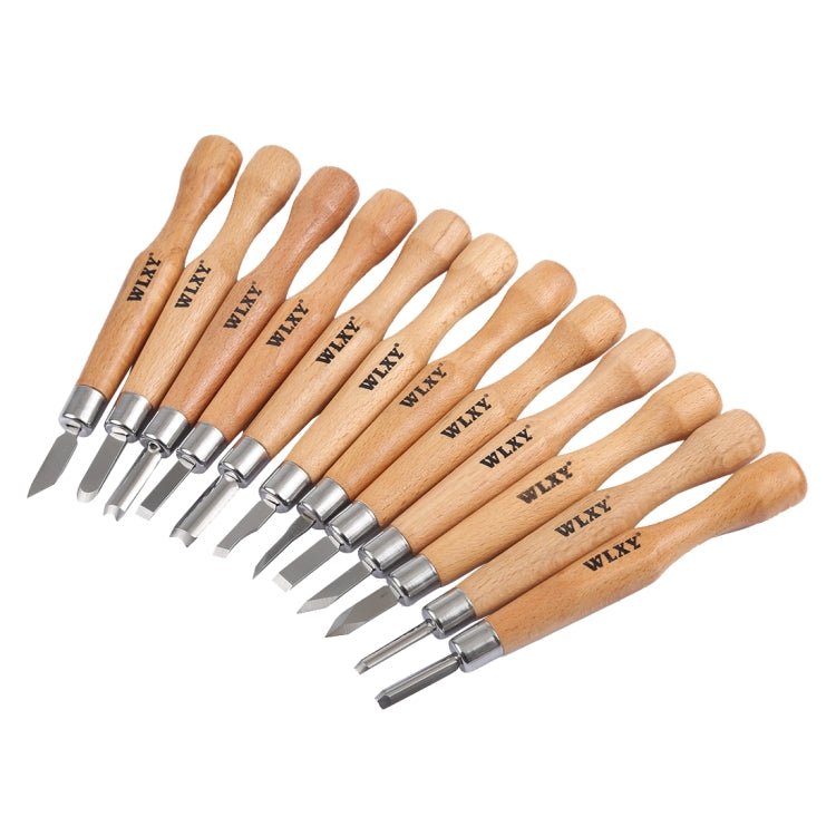 WLXY 12 PCS / Set Wood Carving Chisels Knife Basic Woodcut Working Handmade Rubber Stamps Hand Tools Secondary image