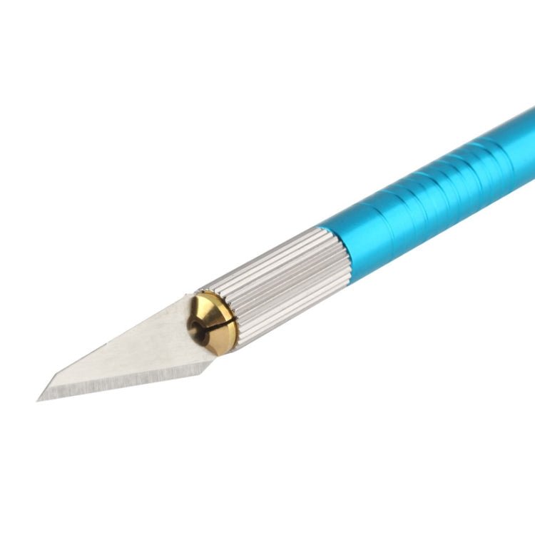 WLXY - 9310, WLXY Tool Precision Knife with Replaceable Blade for Mat Carving / Scoring / Trimming, OAL: 145mm, Size: 121mm x 6mm Diameter(Blue) - British D'sire