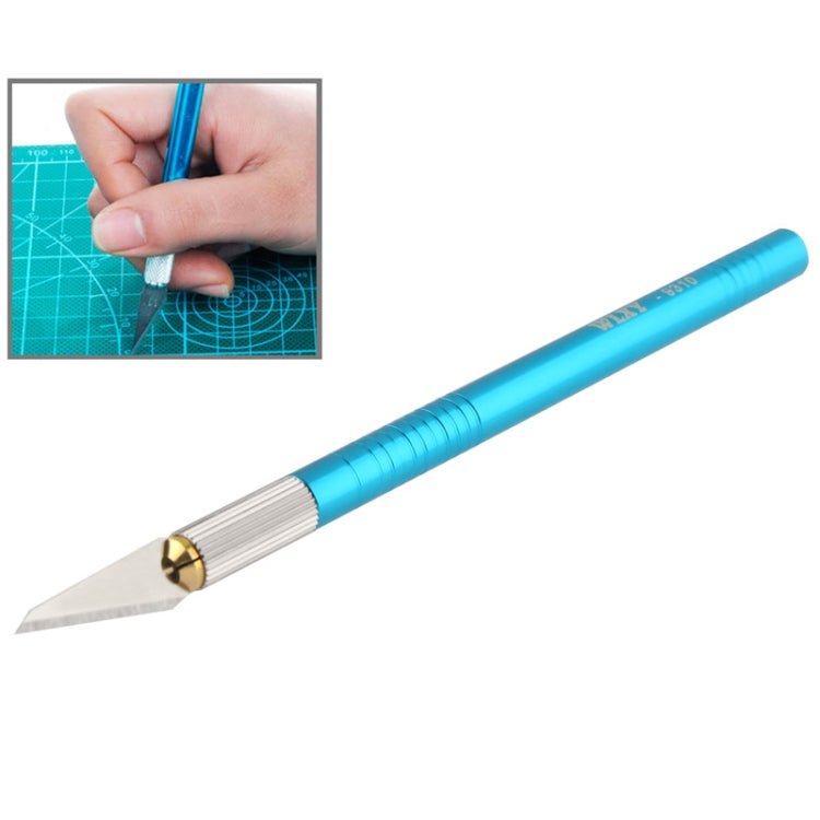 WLXY - 9310, WLXY Tool Precision Knife with Replaceable Blade for Mat Carving / Scoring / Trimming, OAL: 145mm, Size: 121mm x 6mm Diameter(Blue) - British D'sire Main image