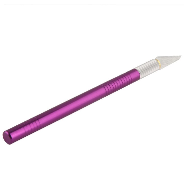 WLXY - 9310, WLXY Tool Precision Knife with Replaceable Blade for Mat Carving / Scoring / Trimming, OAL: 145mm, Size: 121mm x 6mm Diameter(Purple) - British D'sire