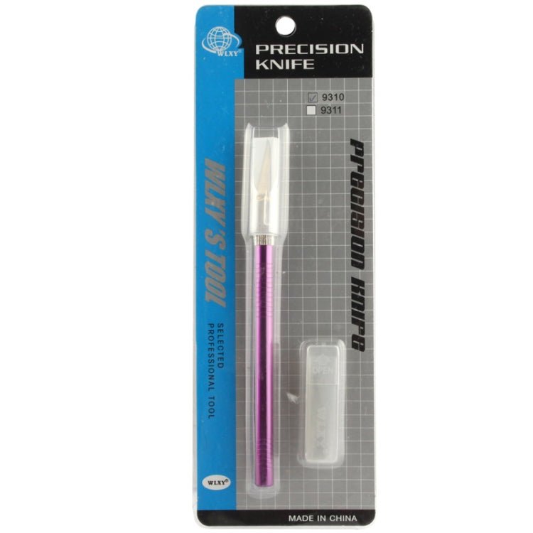 WLXY - 9310, WLXY Tool Precision Knife with Replaceable Blade for Mat Carving / Scoring / Trimming, OAL: 145mm, Size: 121mm x 6mm Diameter(Purple) - British D'sire