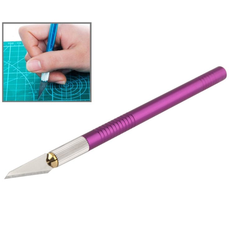 WLXY-9310, WLXY Tool Precision Knife with Replaceable Blade for Mat Carving / Scoring / Trimming, OAL: 145mm, Size: 121mm x 6mm Diameter(Purple) Secondary image