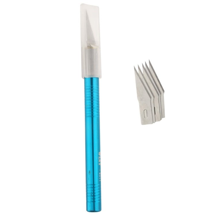 WLXY - 9311, WLXY Tool Precision Knife with Replaceable Blade for Mat Cutting / Model Making / Etching / Carving / Scoring / Trimming, OAL: 145mm, Size: 121mm x 10mm Diameter(Blue) - British D'sire