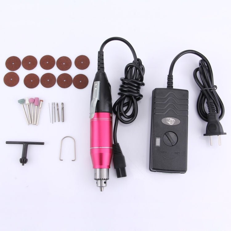 WLXY WL - 320 Mini Electric Grinder with Speed Regulation, 110V - 240V, Suitable Drill Chuck: 0.3mm - 4.0mm, US Plug(Magenta) - British D'sire