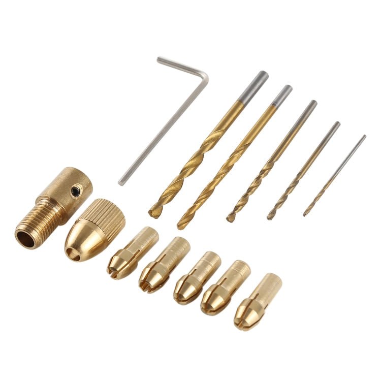 WLXY WL - DIY001 Mini DIY Brass Electric Drill Chucks Drill Bits Set - British D'sire Main image