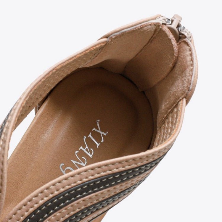 Women Summer Slope Heel Sandals Fashion Bohemian Style Fish Mouth Shoes, Size: 41(Brown) - British D'sire
