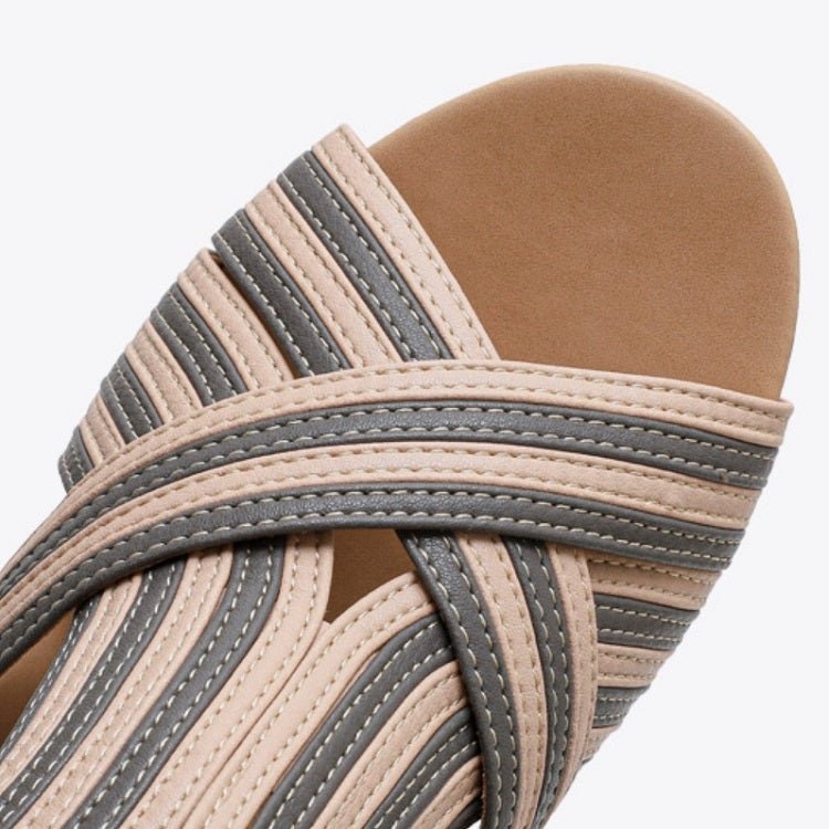 Women Summer Slope Heel Sandals Fashion Bohemian Style Fish Mouth Shoes, Size: 42(Brown) - British D'sire