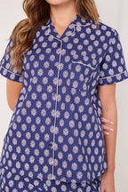 Women’s 100% Cotton Button - Up PJ Shorts Set with Pockets - Loungewear pjs - British D'sire