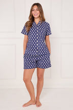 Women’s 100% Cotton Button - Up PJ Shorts Set with Pockets - Loungewear pjs - British D'sire
