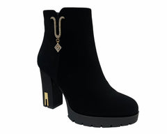 Women's Block High Heels Zip Ankle Boots - Boots - British D'sire