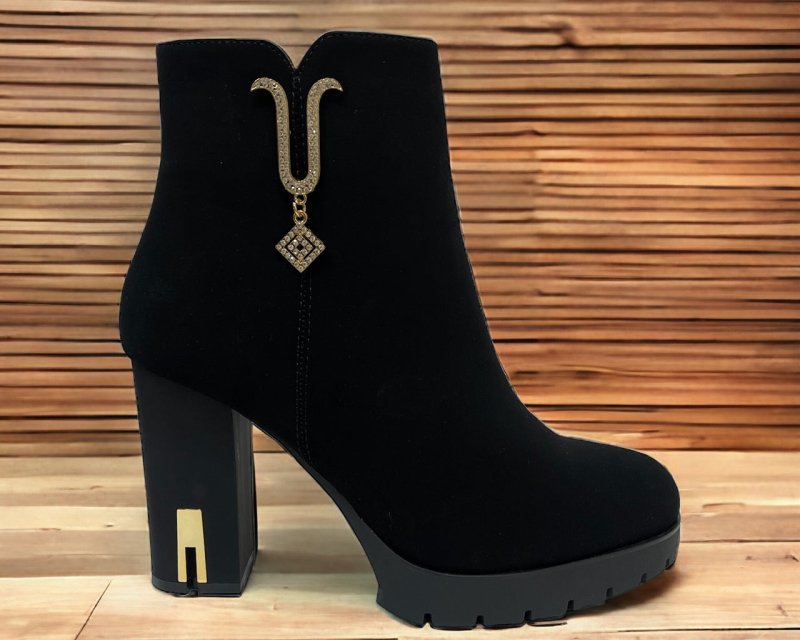 Women's Block High Heels Zip Ankle Boots - Boots - British D'sire