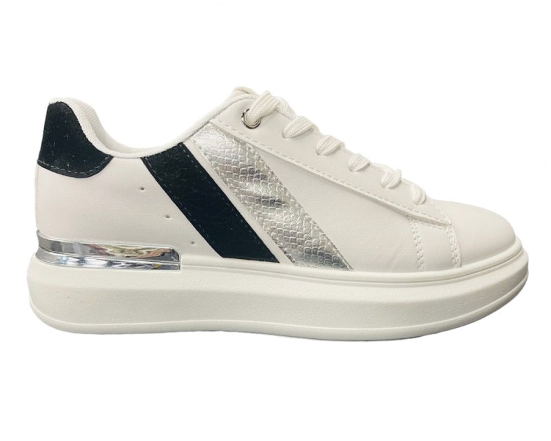 Women's Casual Lace Up Faux Leather Trainers Secondary image