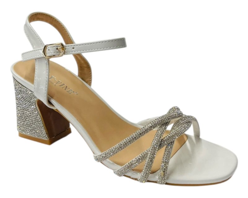 Women's Crossover Diamante Strappy Ankle Strap Shoes - Heels - British D'sire