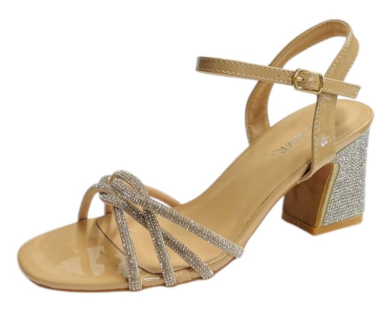 Women's Crossover Diamante Strappy Ankle Strap Shoes - Heels - British D'sire