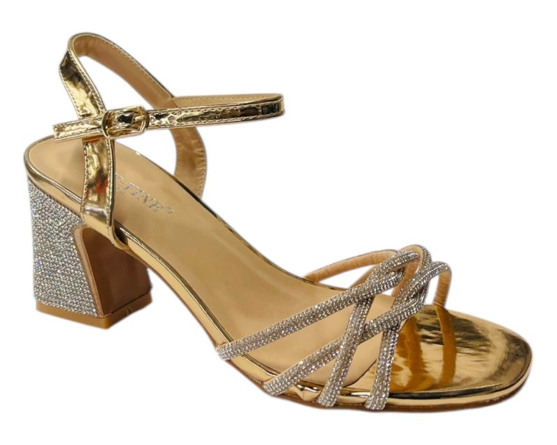 Women's Crossover Diamante Strappy Ankle Strap Shoes - Heels - British D'sire