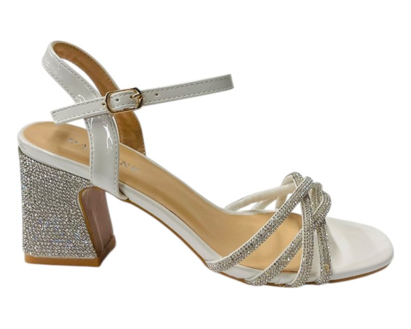 Women's Crossover Diamante Strappy Ankle Strap Shoes - Heels - British D'sire