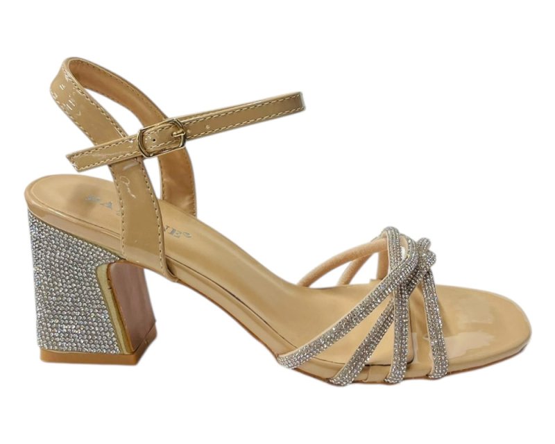 Women's Crossover Diamante Strappy Ankle Strap Shoes - Heels - British D'sire