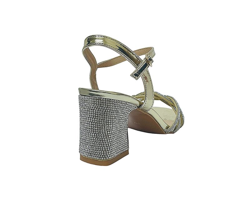 Women's Crossover Diamante Strappy Ankle Strap Shoes - Heels - British D'sire