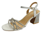 Women's Crossover Diamante Strappy Ankle Strap Shoes - Heels - British D'sire