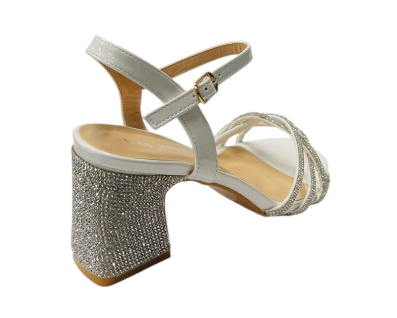 Women's Crossover Diamante Strappy Ankle Strap Shoes - Heels - British D'sire