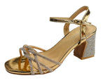 Women's Crossover Diamante Strappy Ankle Strap Shoes - Heels - British D'sire