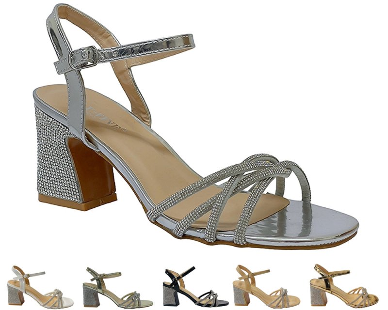 Women's Crossover Diamante Strappy Ankle Strap Shoes - Heels - British D'sire