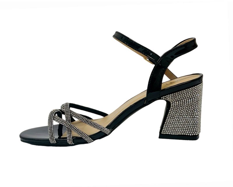 Women's Crossover Diamante Strappy Ankle Strap Shoes - Heels - British D'sire