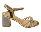 Women's Crossover Diamante Strappy Ankle Strap Shoes - Heels - British D'sire