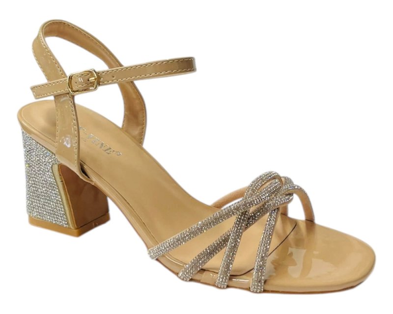 Women's Crossover Diamante Strappy Ankle Strap Shoes - Heels - British D'sire