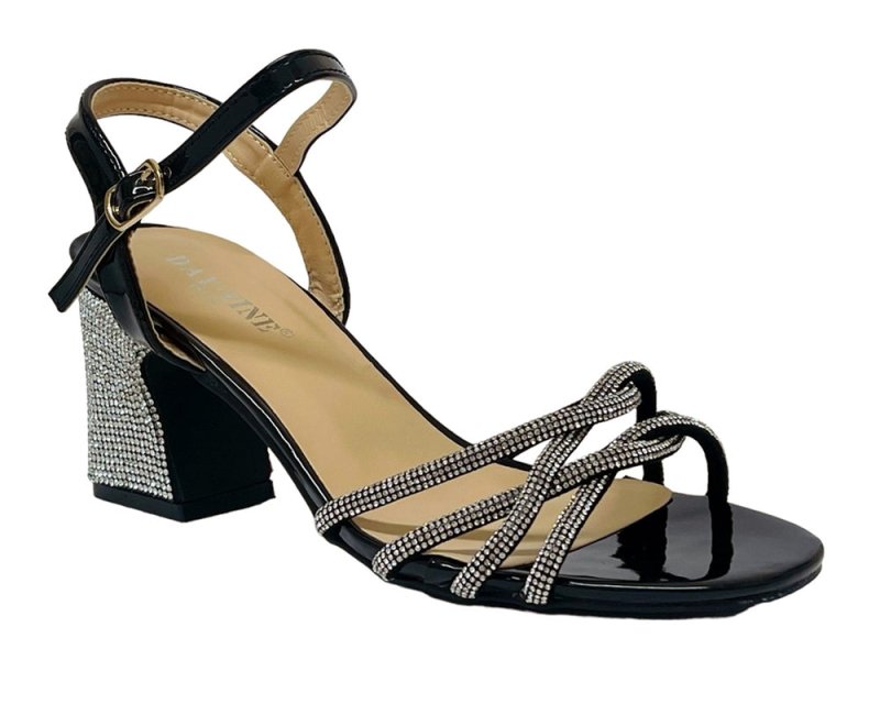 Women's Crossover Diamante Strappy Ankle Strap Shoes - Heels - British D'sire