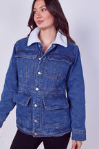 Women's Denim Sherpa Jacket – Fleece Lined Denim Jacket - British D'sire