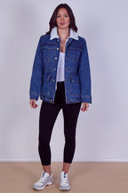 Women's Denim Sherpa Jacket – Fleece Lined Denim Jacket - British D'sire