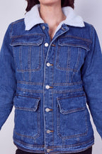 Women's Denim Sherpa Jacket – Fleece Lined Denim Jacket - British D'sire