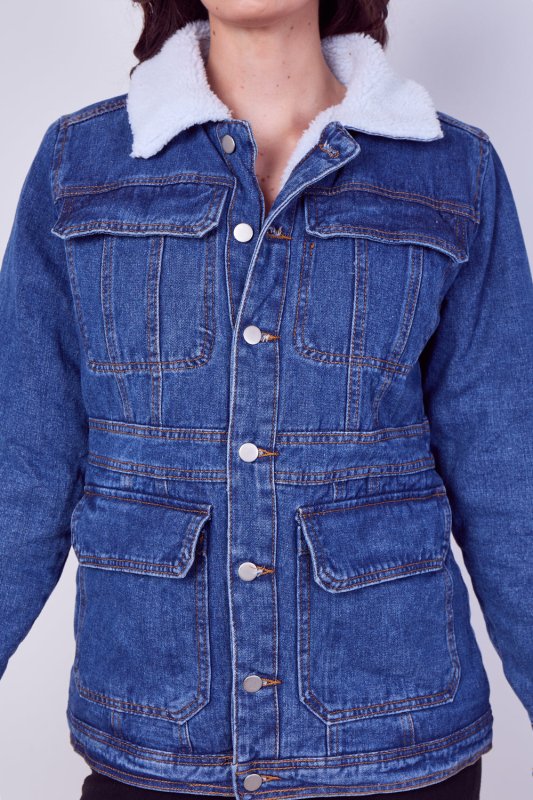 Women's Denim Sherpa Jacket – Fleece Lined Denim Jacket - British D'sire